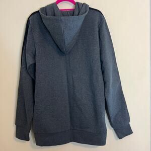 Adidas Men’s Full Zip Fleece Jacket Size Large Tall Hooded Charcoal Gray NEW